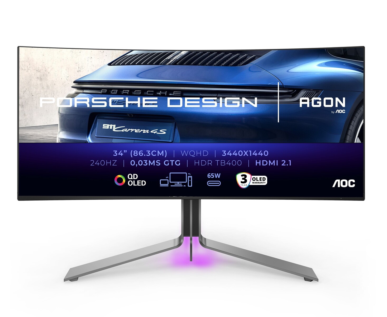 Monitor AGON PD34 34" QD-OLED, 2xHDMI, DP, 90W, 240Hz