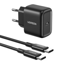 UGREEN zidni punjač 25W, USB-C, PD3.0/QC4.0, crni + USB-C/USB-C kabel 2.0m - Slika 13