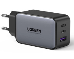 UGREEN GaN II Tech zidni punjač 65W, 1×USB-A/2×USB-C, PD3.0/QC4.0+, crni - Slika 13