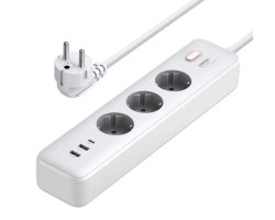 UGREEN CD286 naponska letva s prekidačem, 3x ŠUKO utičnica, Power Delivery USB-C, 2x USB-A, 2m, bijeli - Slika 5
