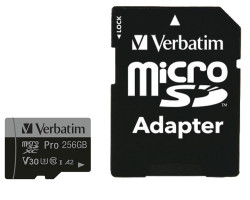 Verbatim memorijska kartica PRO Micro SDXC 256GB, U3, A2, V30, Class 10 Card + adapter - Slika 7