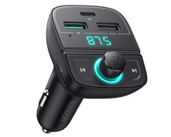 UGREEN FM transmiter za auto LED zaslon, Bluetooth, TF kartica 128 GB, USB-C, 2x USB, Quick charge 3.0, crni, 80910 - Slika 17