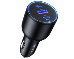 UGREEN auto punjač, 130W, 2x USB-C, USB-A, PD, QC 4.0, sivi, 90413 - Slika 23