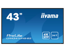 Iiyama 43" LH4341UHS-B2, 3840x2160, 4K UHD IPS panel, 1% Haze, Landscape and Portrait mode, Speakers 2x 10W , VGA, 3x HDMI, 500cd/m2, Media Play USB Port, Control LAN / RS232C, VESA 400x400 - Slika 13