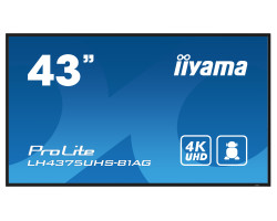 Iiyama 43" LH4375UHS-B1AG 3840x2160, UHD IPS panel, Haze 25%, 500cd/m2, Landscape and Portrait, Signal FailOver, Speakers 2x 10W, HDMI 3x, DisplayPort, DP-out (MST/Mirror/Tiling), USB 2.0 x2, WiFi - Slika 13