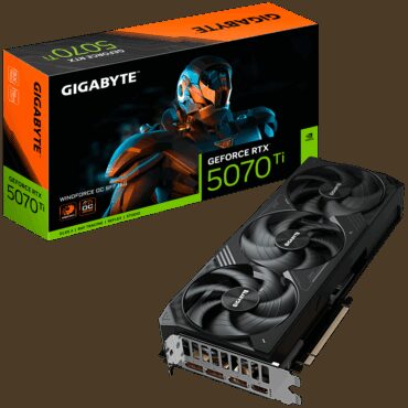Gigabyte Video Card NVIDIA GeForce RTX 5070 Ti WINDFORCE OC SFF 16G, GV-N507TWF3OC-16GD