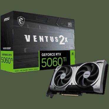MSI Ventus GeForce RTX 5060 Ti 16GB GDDR7 PCI Express 5.0 x 16, RTX 5060 TI 16G VENTUS 2X OC PLUS