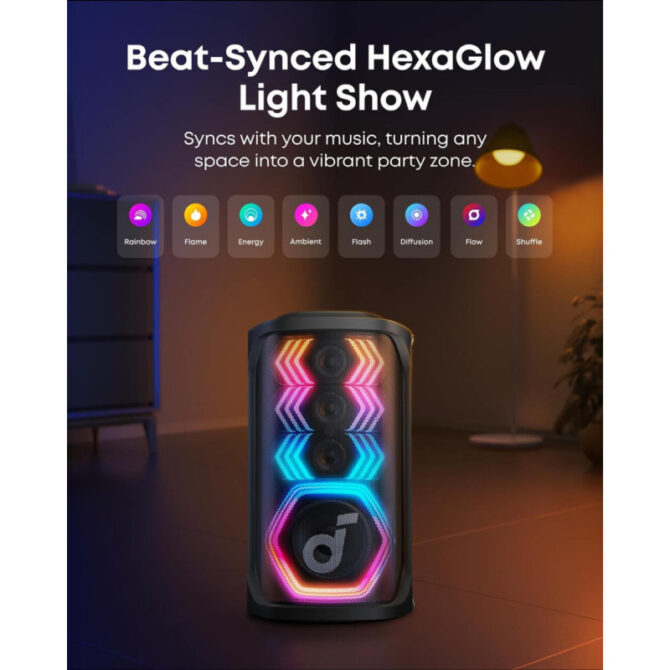 Anker Soundcore Rave 3S AI Karaoke Bluetooth prijenosni zvučnik, 200W, IPX4, 12h reprodukcije, crni (A31A3012) - Slika 4