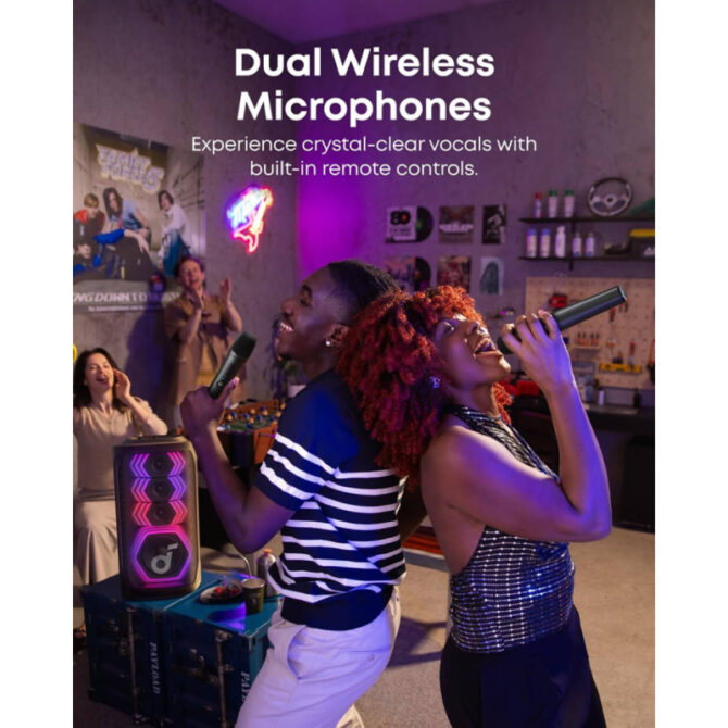 Anker Soundcore Rave 3S AI Karaoke Bluetooth prijenosni zvučnik, 200W, IPX4, 12h reprodukcije, crni (A31A3012) - Slika 6