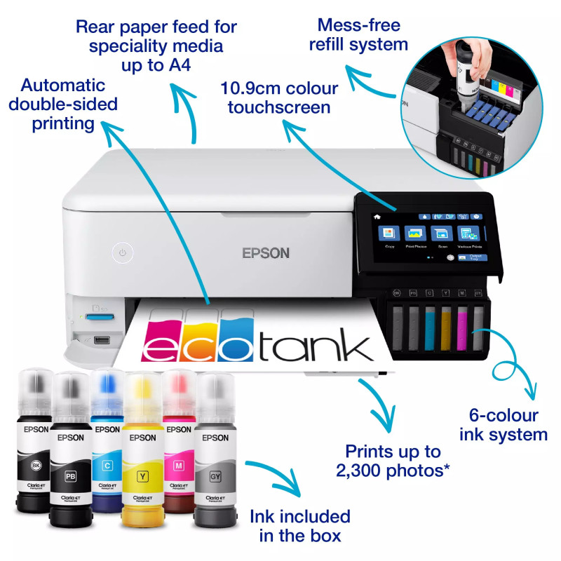 Epson EcoTank L5316 MFP Color pisač 5760x1440 DPI, c/b 10/5 str/min, Apple AirPrint, Epson Connect, USB/WiFi/LAN (C11CJ65413) - Slika 12