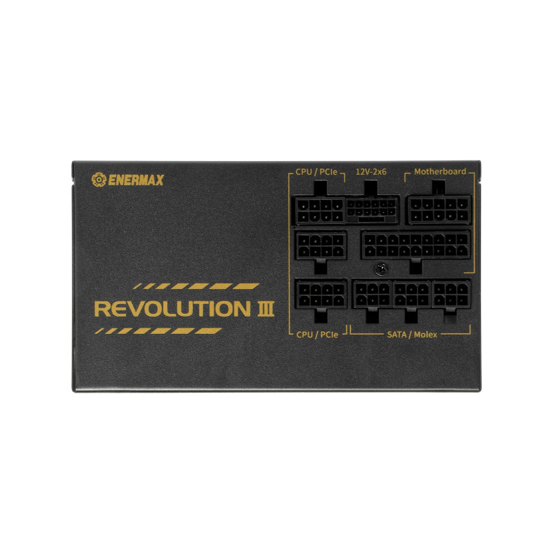 Enermax 850W Revolution III, ATX 3.1, 80+ GOLD, modularno, 3×PCIe, 9×SATA, 24-pina, 120mm ventilator - Slika 6