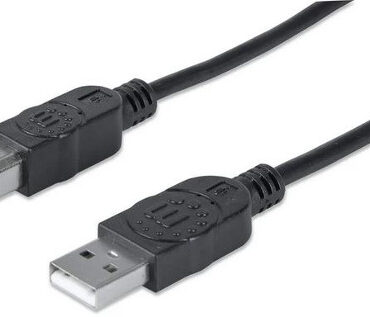 Manhattan kabel USB2.0 AM/BM, za printer,1.8m,crni