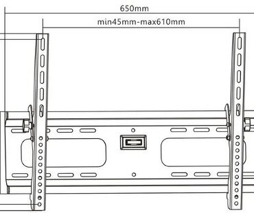 Manhattan TV nosač zidni 37"-70" do 75kg, crni