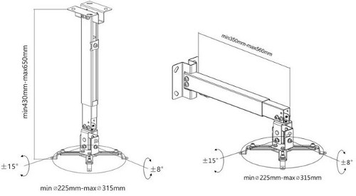 Manhattan stropni nosač projektora, do 20 kg