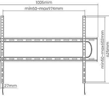 Manhattan TV nosač zidni 60"-120" do 120kg, crni