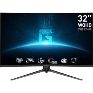 Monitor MSI G32CQ5P / 31.5" / WQHD / 170Hz / 1ms (MPRT) / curved / black - adjustable stand