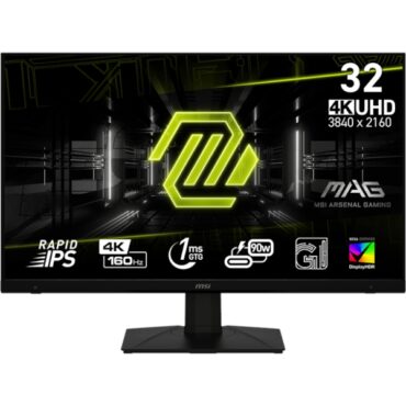 Monitor MSI MAG 322UPF / 32" / UHD / IPS / 160Hz / 1ms (GtG) / black - adjustable stand