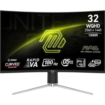 Monitor MSI MAG 325CQRXF E2 31.5" / WQHD / 240Hz / 0.5ms (GtG) / curved / black - adjustable stand