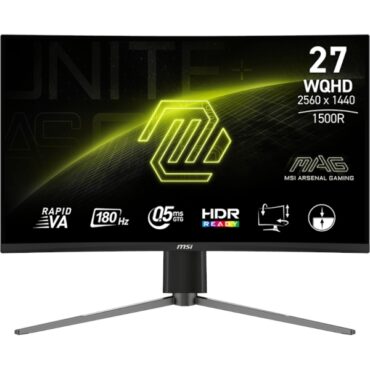 Monitor MSI MAG-27CQ6PF / 27" / WQHD / 180Hz / 0.5ms (GtG) / curved / black - adjustable stand