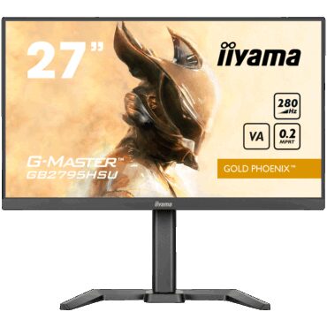 Monitor 27inch Fast VA Gaming G-Master Gold Phoenix Free Sync Premium 1920x1080 at280Hz 300cd 4000:1 HDMI DP Speakers USB Black Tuner 15cm Height Stand, GB2795HSU-B1