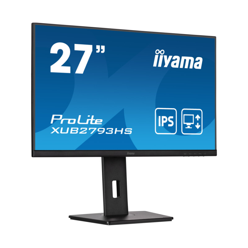 Iiyama 27" XUB2793HS-B7 FHD (1920x1080) 100Hz, 1ms, 16:9, 300 cd/m2, 1000:1, height, swivel, tilt, pivot, HDMI/DP, zvučnici, crni - Slika 3