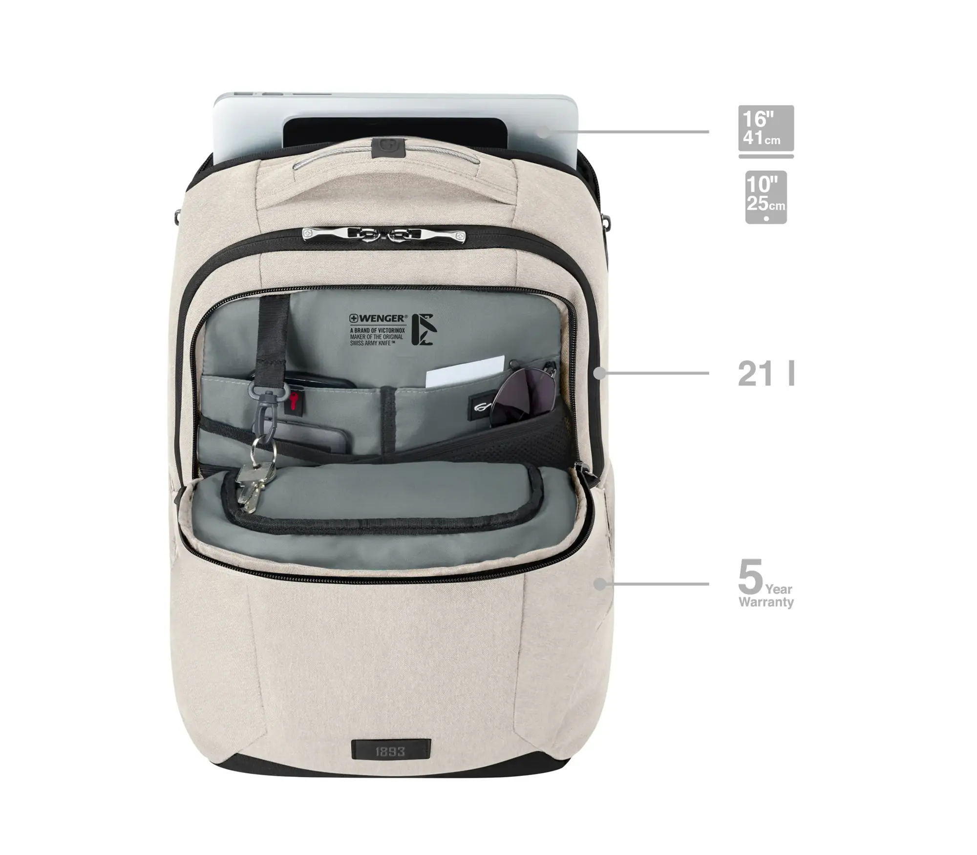 Wenger ruksak (poslovni) MX Professional za prijenosnike do 16", bež - Slika 8
