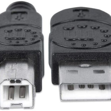 Manhattan kabel USB-A/USB-B M/M,za printer,5m,crni