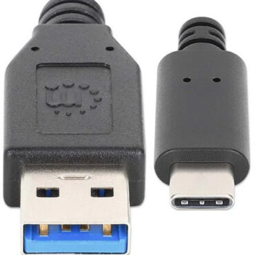 Manhattan kabel USB 3.0,USB-A/USB-C M/M,1m,crni