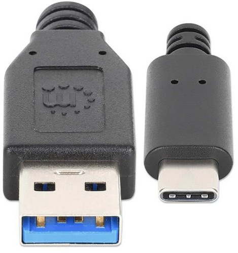 Manhattan kabel USB 3.0,USB-A/USB-C M/M,1m,crni
