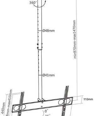 Manhattan TV stropni nosač 37''-70'', do 50 kg