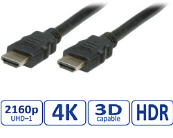 STANDARD HDMI Ultra HD kabel sa mrežom, M/M, v2.0, crni, 1.0m