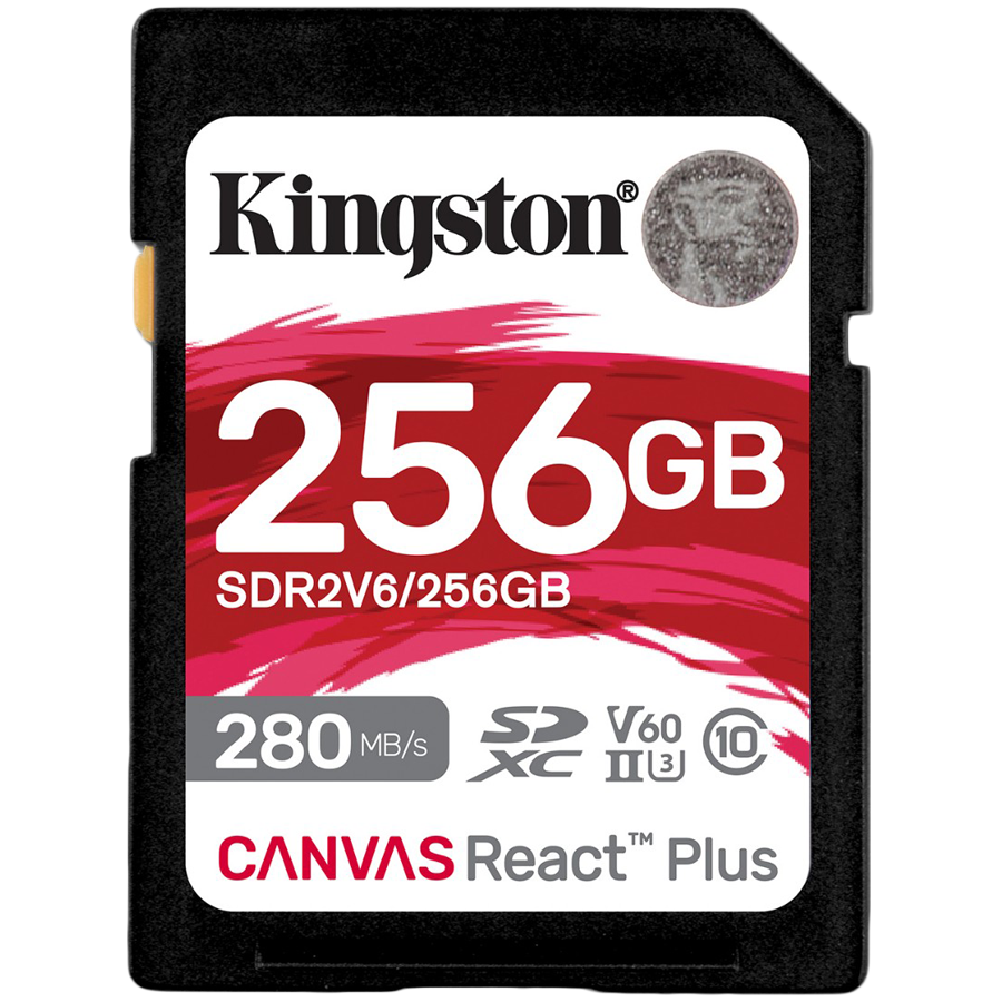 Kingston 256GB SDXC Canvas React Plus SDXC UHS-II 280R/150W U3 V60, SDR2V6/256GB