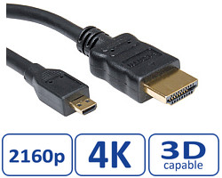 Roline VALUE HDMI High speed kabel sa mrežom, TIP A (M) - TIP D (M) (micro), 2.0m