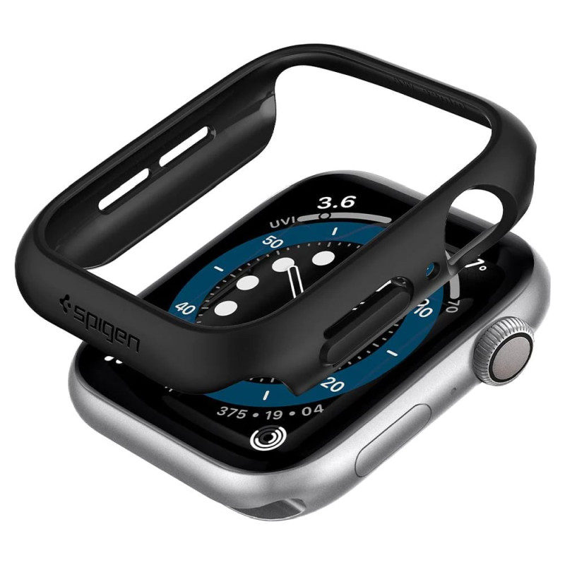 Spigen Thin Fit, zaštitna maska za Apple pametni sat, crna - Apple Watch SE 2022/6/SE/5/4 (44mm)