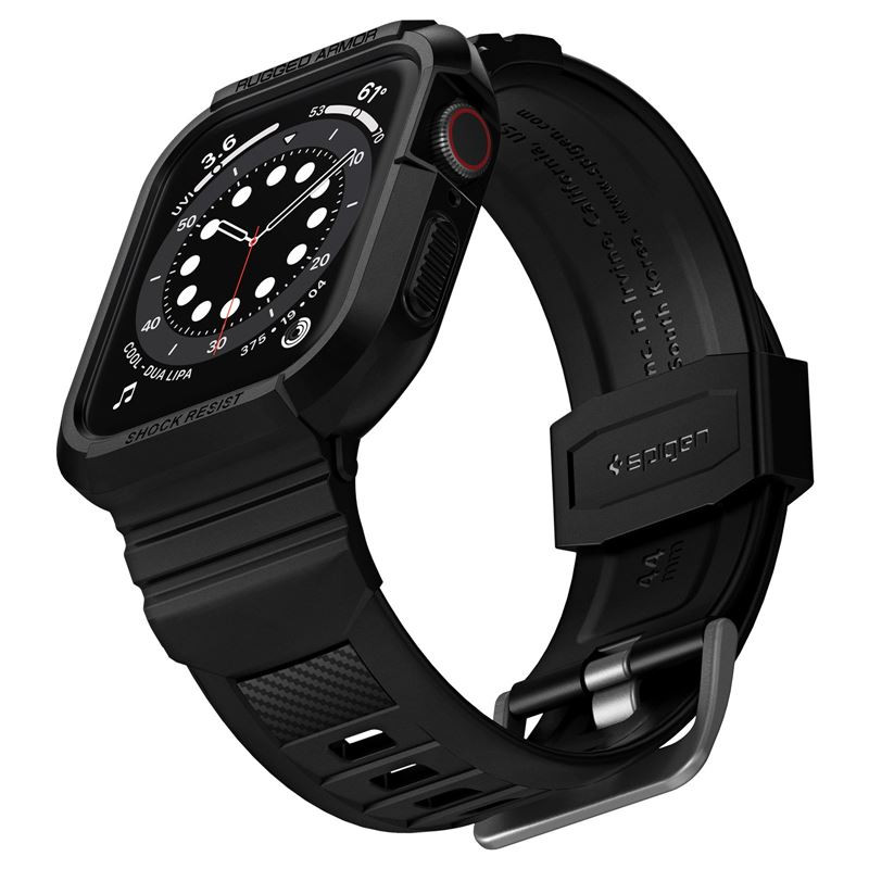 Spigen Rugged Armor Pro, zaštitna maska s remenom za Apple pametni sat, crna - Apple Watch 8/7 (45mm)/SE 2022/6/SE/5/4 (44mm) - Slika 2