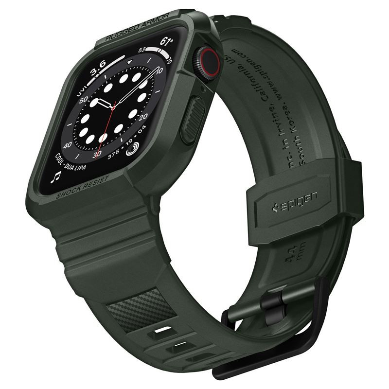 Spigen Rugged Armor Pro, zaštitna maska s remenom za Apple pametni sat, zelena - Apple Watch 8/7 (45mm)/SE 2022/6/SE/5/4 (44mm) - Slika 2