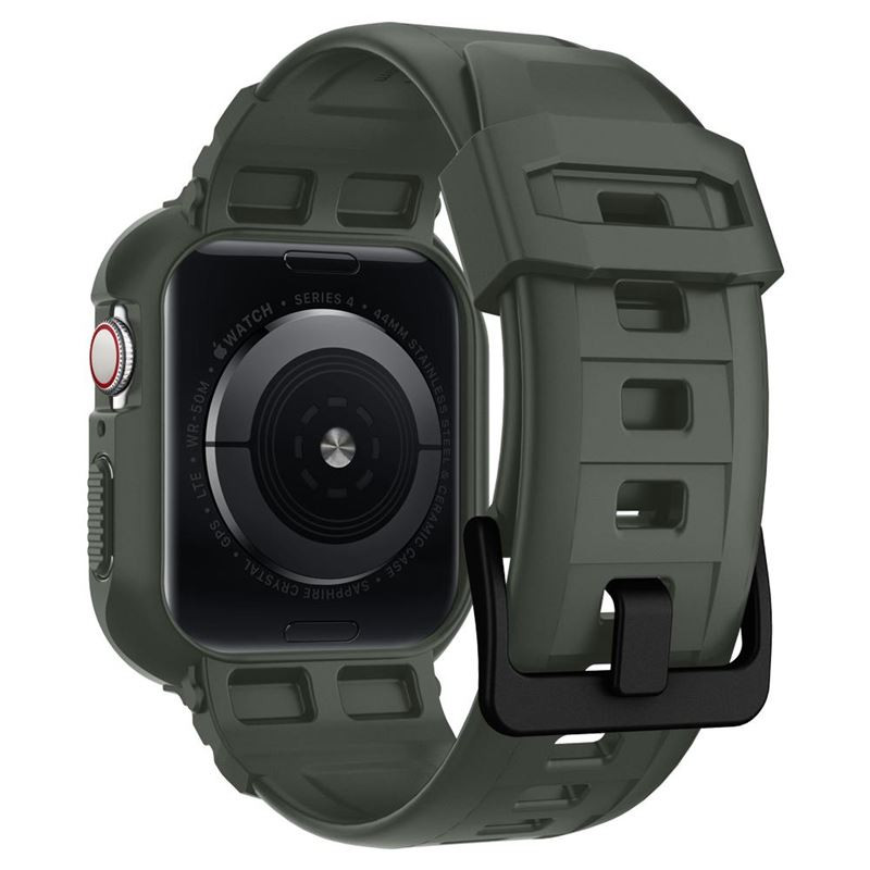 Spigen Rugged Armor Pro, zaštitna maska s remenom za Apple pametni sat, zelena - Apple Watch 8/7 (45mm)/SE 2022/6/SE/5/4 (44mm) - Slika 4