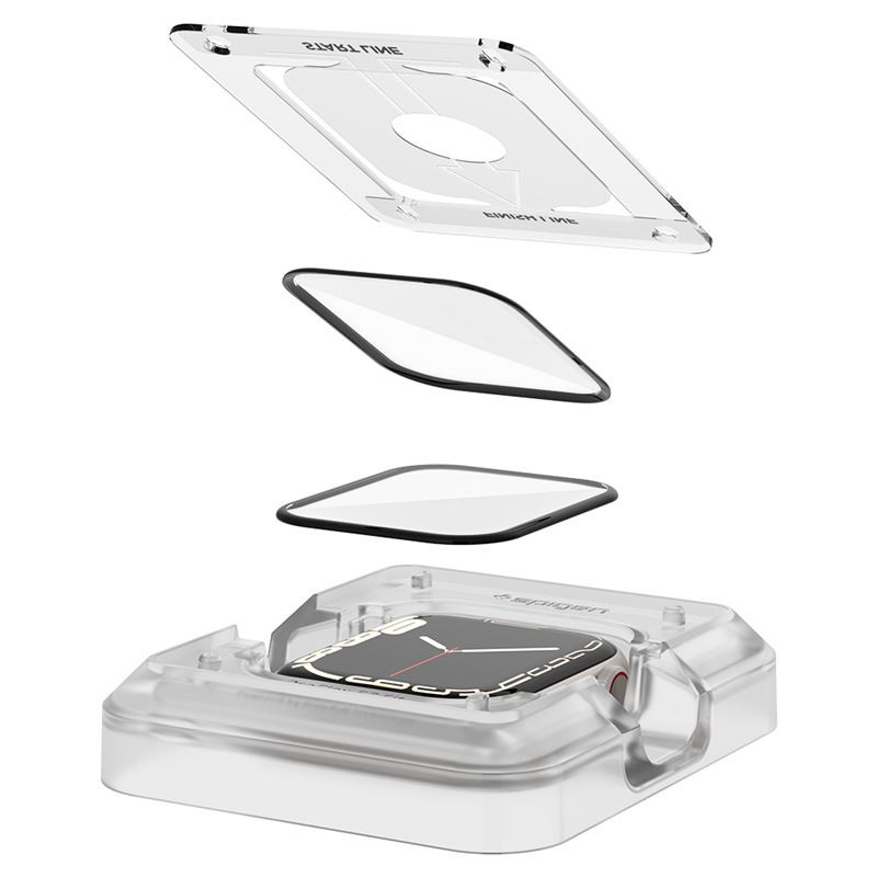 Spigen ProFlex EZ Fit, zaštitno staklo za Apple pametni sat, 2 kom + okvir za poravnanje - Apple Watch 9/8/7 41mm (AFL04052) - Slika 5