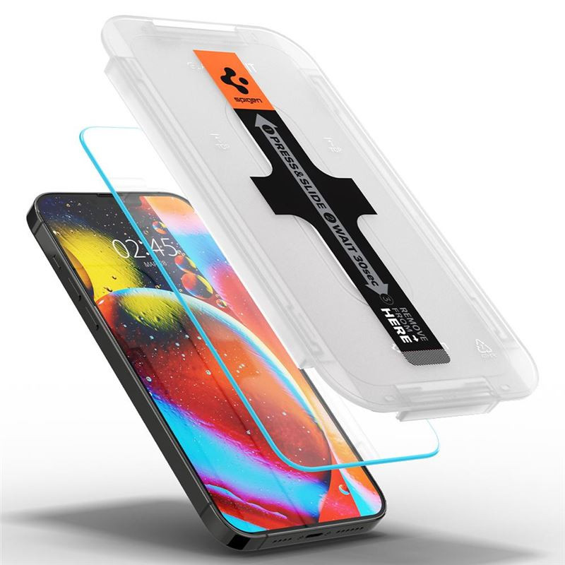 Spigen tR EZ Fit, zaštitno staklo za ekran telefona, 2 kom + okvir za instalaciju - iPhone 14/iPhone 13 Pro/iPhone 13 - Slika 6