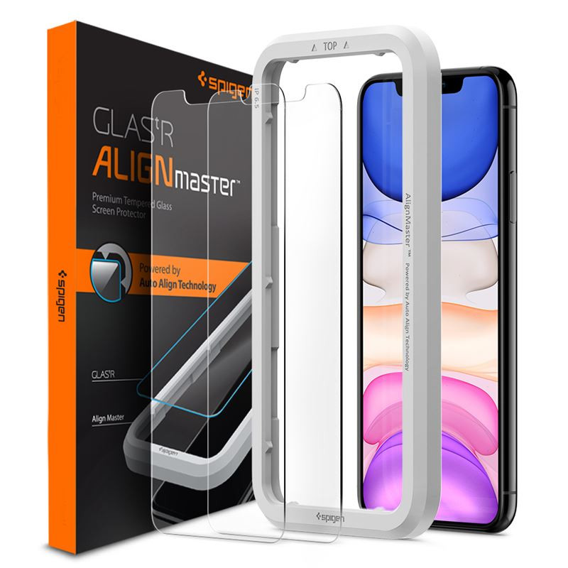 Spigen Align Glas.tR, zaštitno staklo za ekran telefona, 2 kom + okvir za instalaciju - iPhone 11/XR (AGL00101) - Slika 6