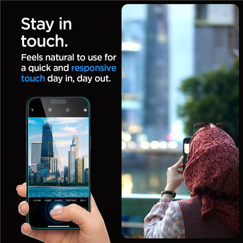 Spigen Glass tR EZ Fit, transparency, zaštitno staklo za telefon, 2 kom - iPhone 15 Pro Max (AGL06872) - Slika 9