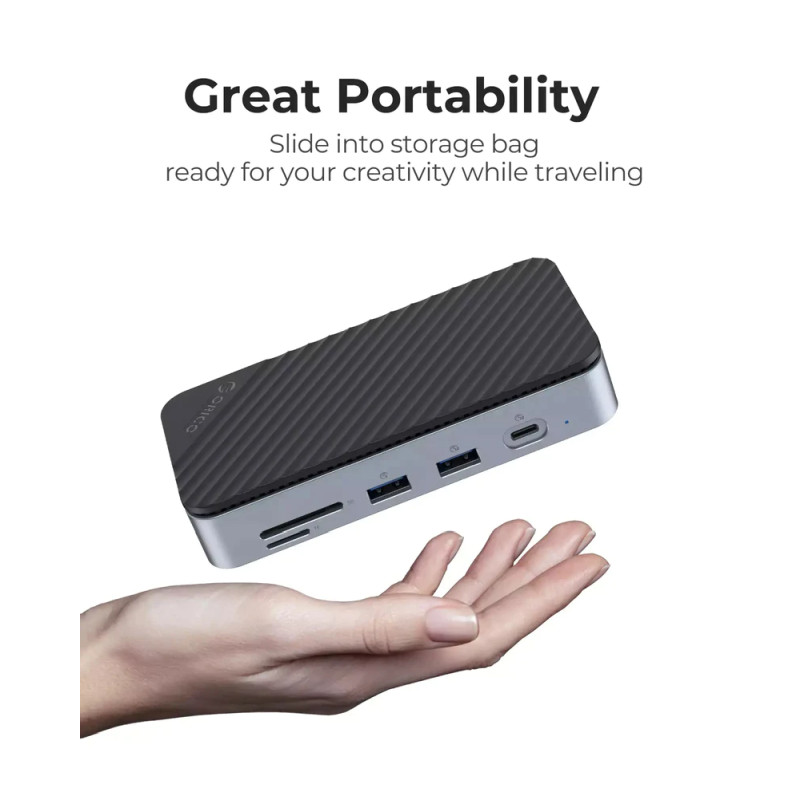 Orico 10-portni Docking station + M.2 kućište, 1x USB-C (100W), 1x USB 3.2, 1x USB-C, 2x USB-A 3.0, 1x HDMI, RJ-45, SD/TF - Slika 12