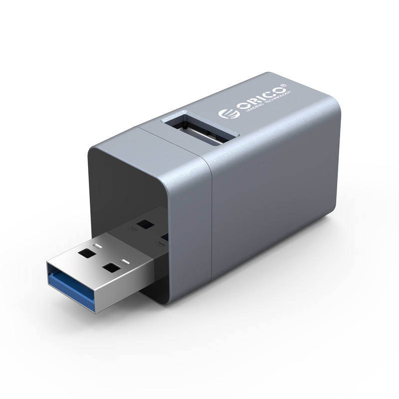 Orico 3-portni mini USB-A HUB 3x USB-A, srebrni (ORICO-MINI-U32L-GY-BP) - Slika 3