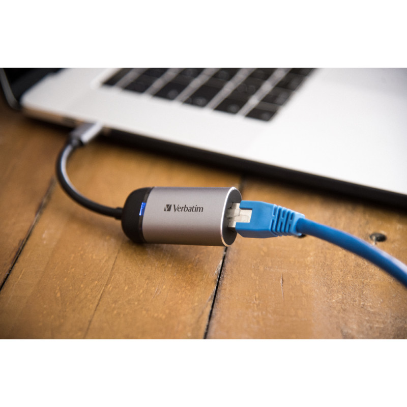 Verbatim USB-C na RJ45 gigabitni ethernet mrežni adapter, aluminijsko kućište - Slika 9