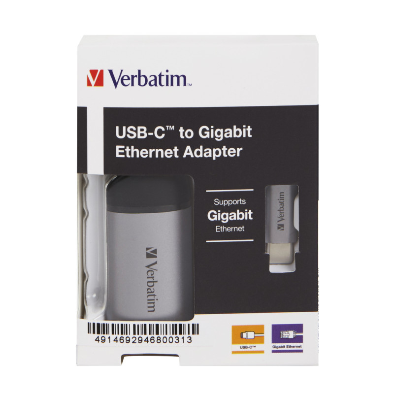 Verbatim USB-C na RJ45 gigabitni ethernet mrežni adapter, aluminijsko kućište - Slika 10