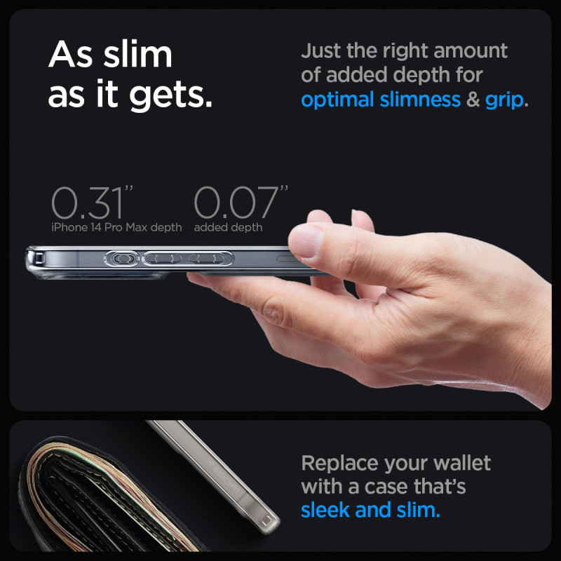 Spigen Crystal Slot, crystal clear, zaštitna maska za telefon - iPhone 15 Pro (ACS06726) - Slika 13