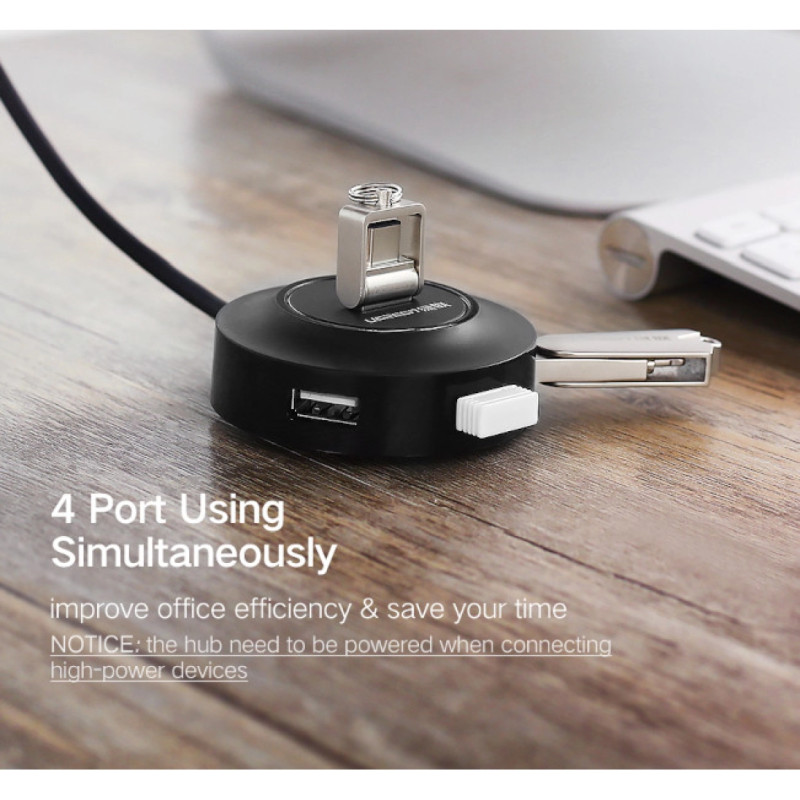 UGREEN 4-portni USB-A HUB 4xUSB-A 2.0, 1m, bijeli - Slika 5
