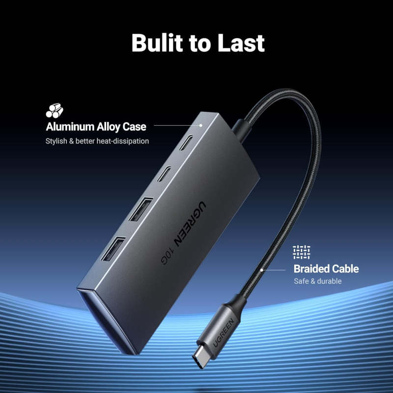 UGREEN 4-portni USB-C HUB 2xUSB-A, 2xUSB-C, 10Gbps, sivi - Slika 6