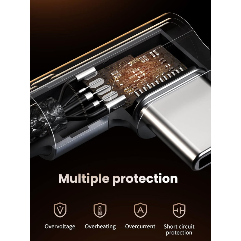 UGREEN USB-C (M) na USB-C (M), kutni 90°, 60W, 3A, PD 3.0, QC 4.0, pleteni kabel MFi, 1m - Slika 5