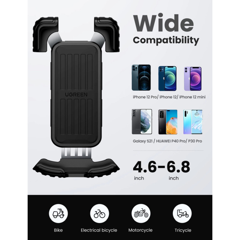 UGREEN držač smartphonea, za bicikl, crni - Slika 3